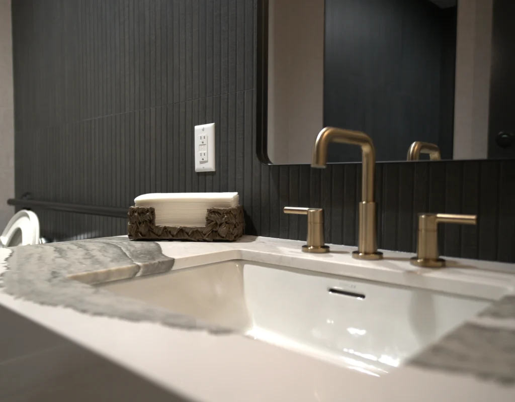 Clean commercial restroom sink after janitorial service in Rogers, AR