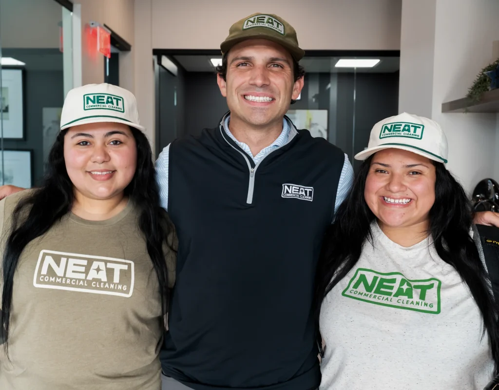 The Neat Commercial Cleaning team in branded gear serving Washington County, AR